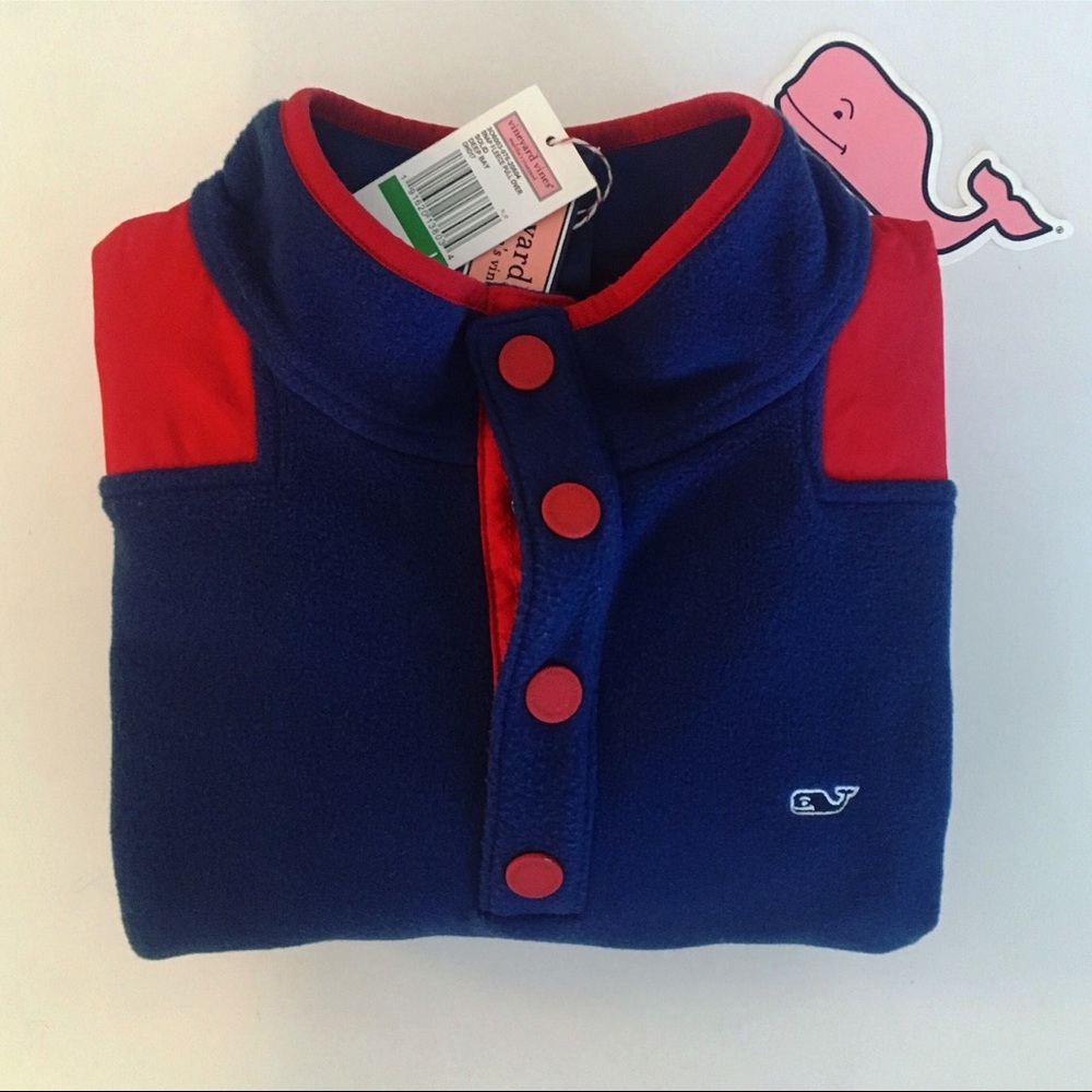 Vineyard Vines Boys Snap Fleece Shep Shirt, L